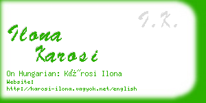 ilona karosi business card